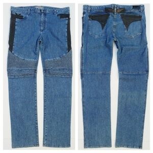 NEW ROBIN'S JEAN Slim Straight Biker Jeans SZ 42
